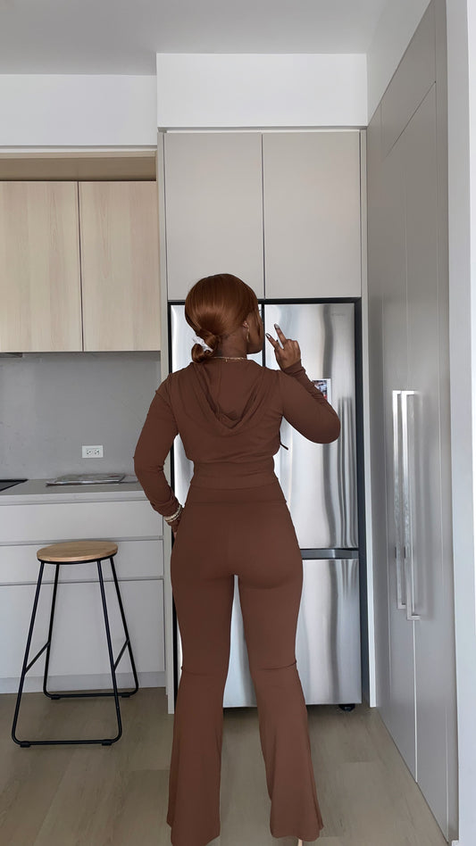 Butter Soft Crop Hoodie And Flare Pants Set