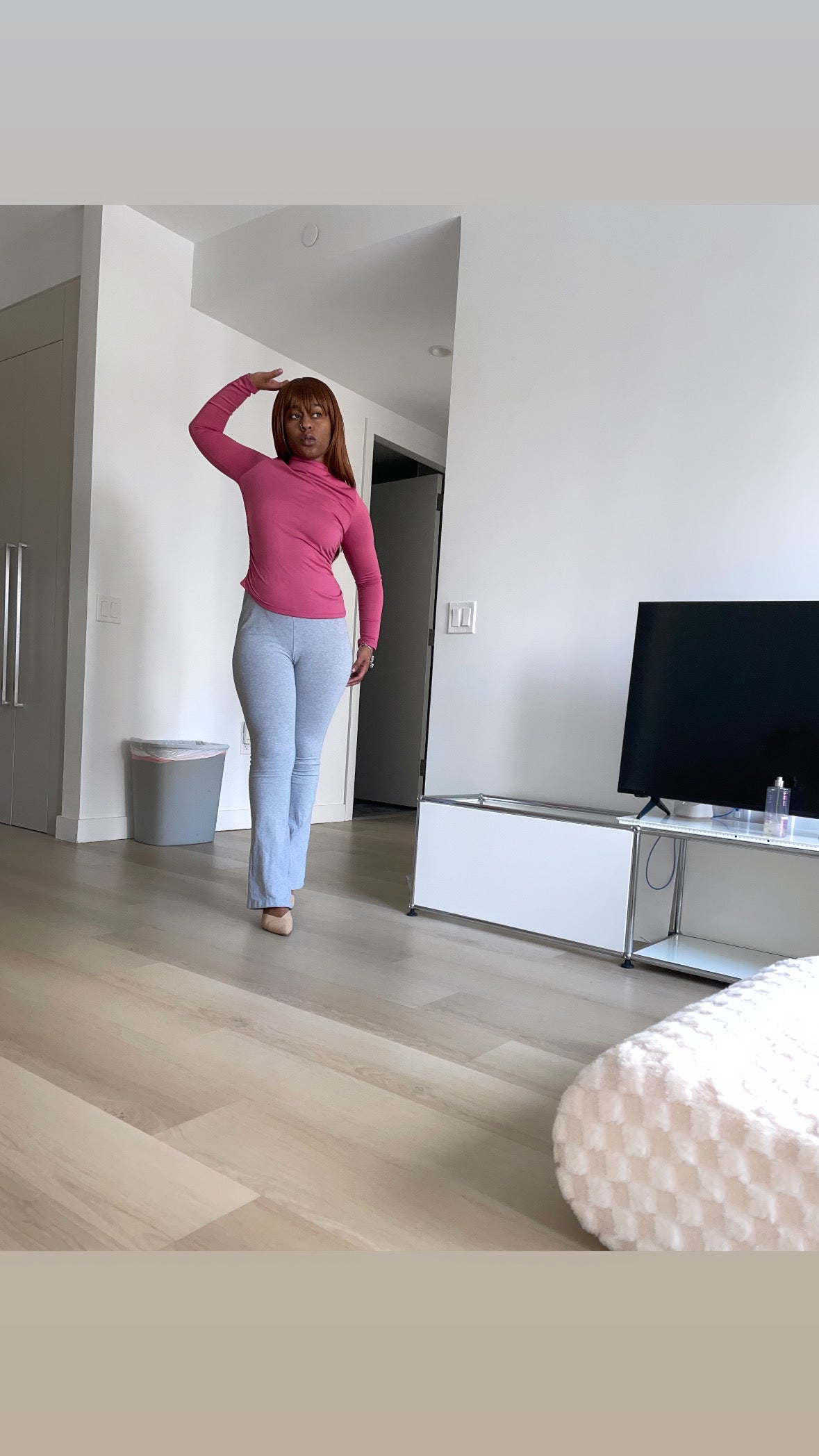 Mock Neck Ruched Solid Top