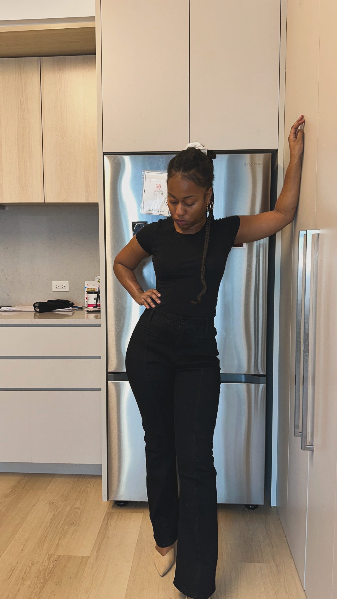 Panel Straight Cut Denim Jeans With Pockets