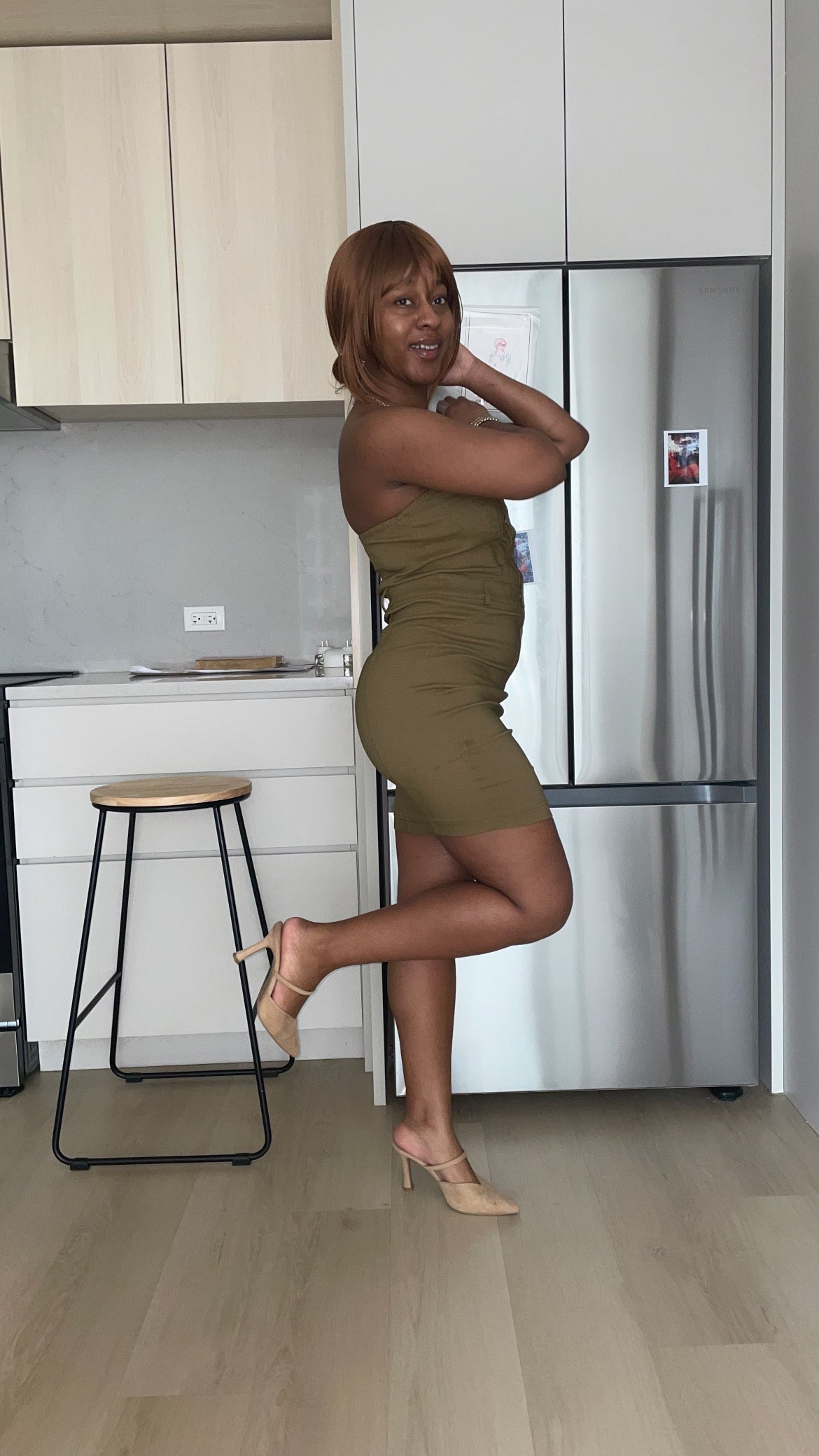 Strapless Button Down Mini Dress