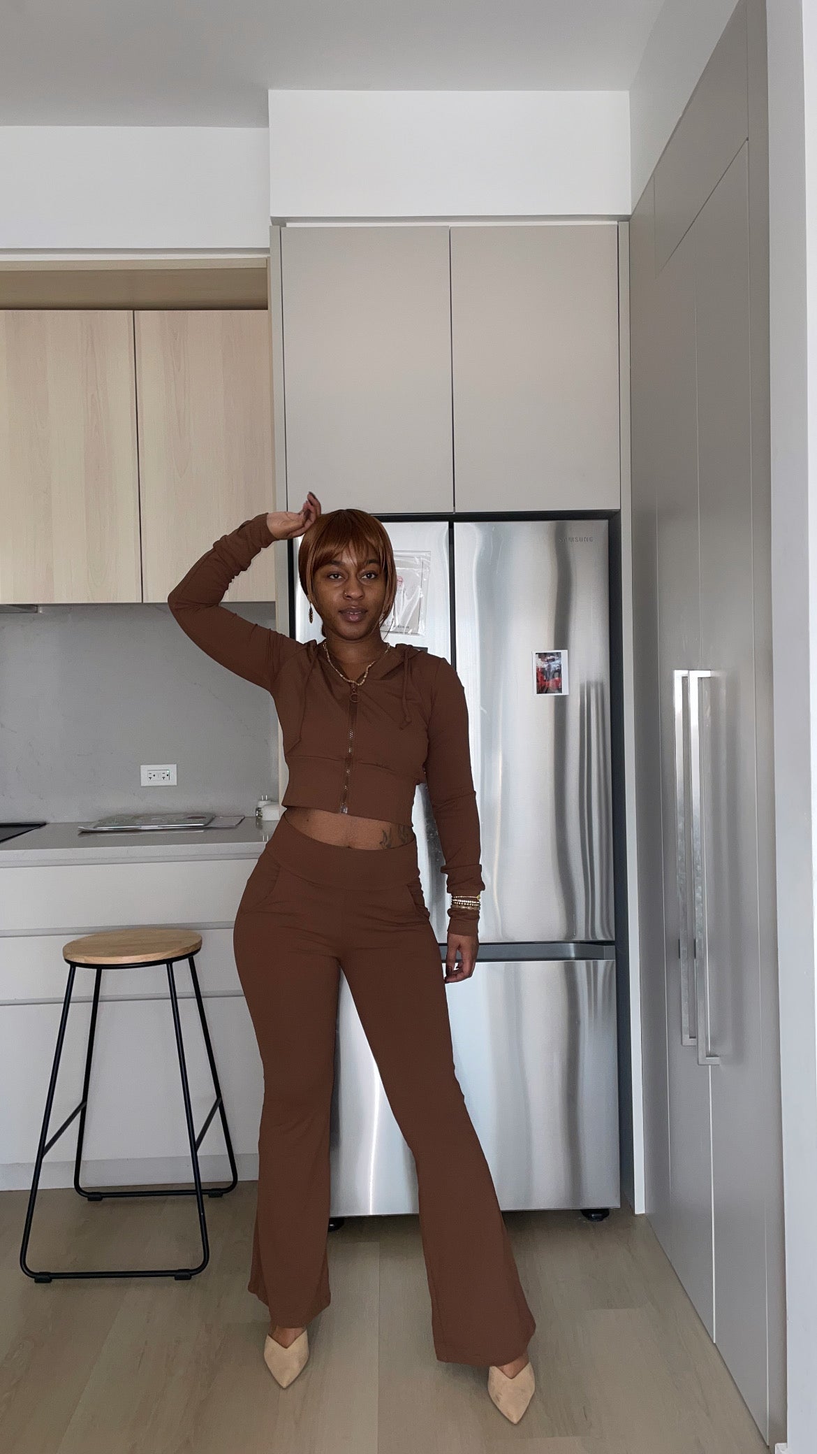 Butter Soft Crop Hoodie And Flare Pants Set