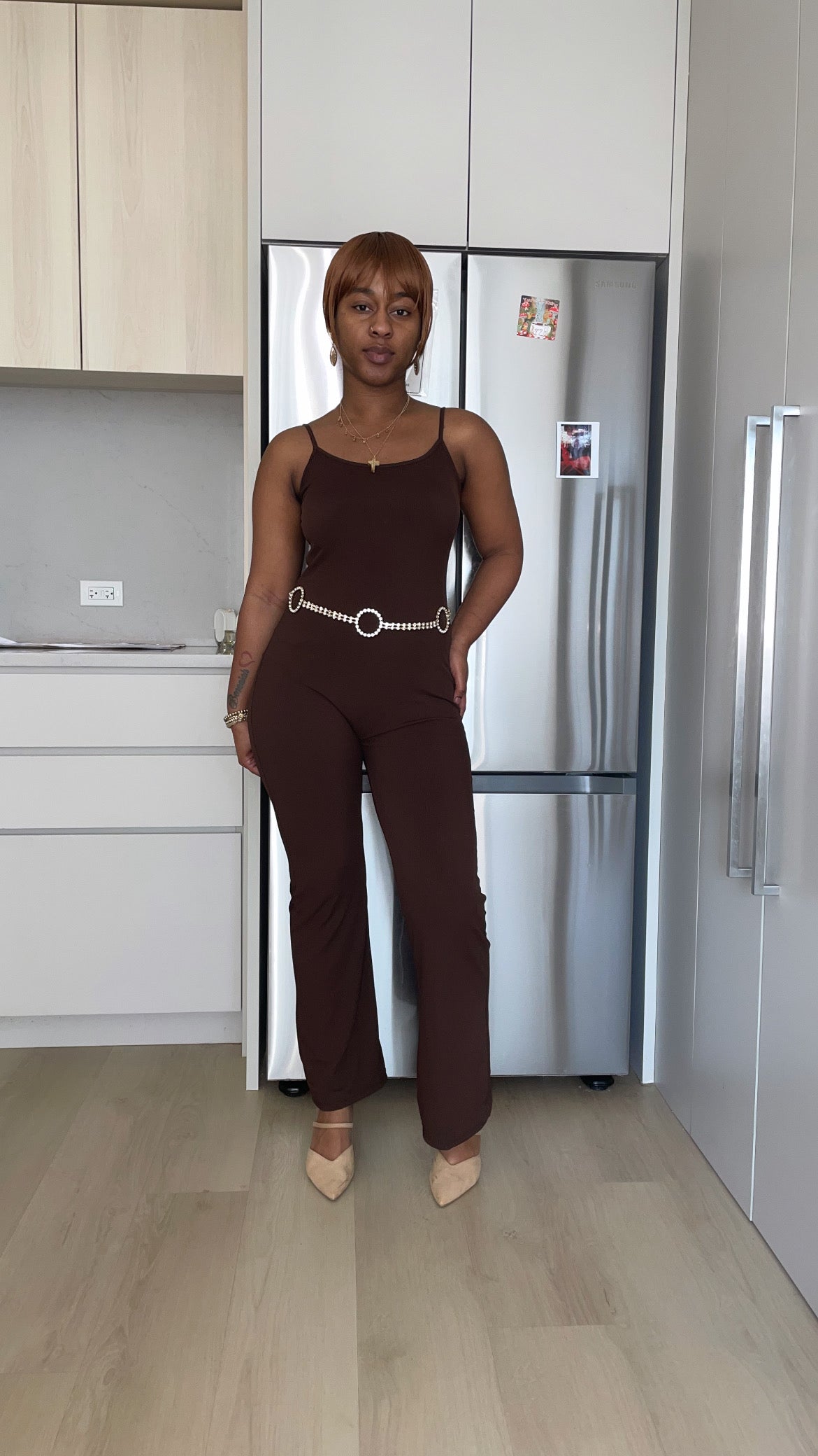 Ribbed sleeveless wide leg jumpsuit