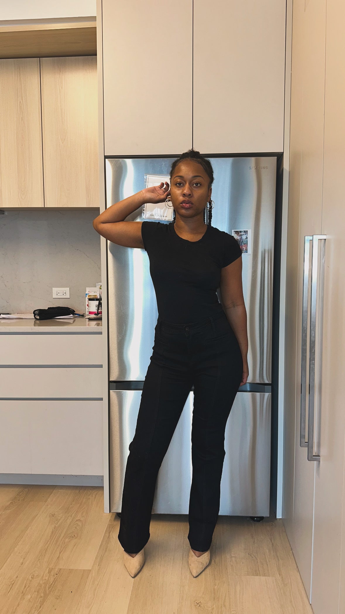 Panel Straight Cut Denim Jeans With Pockets