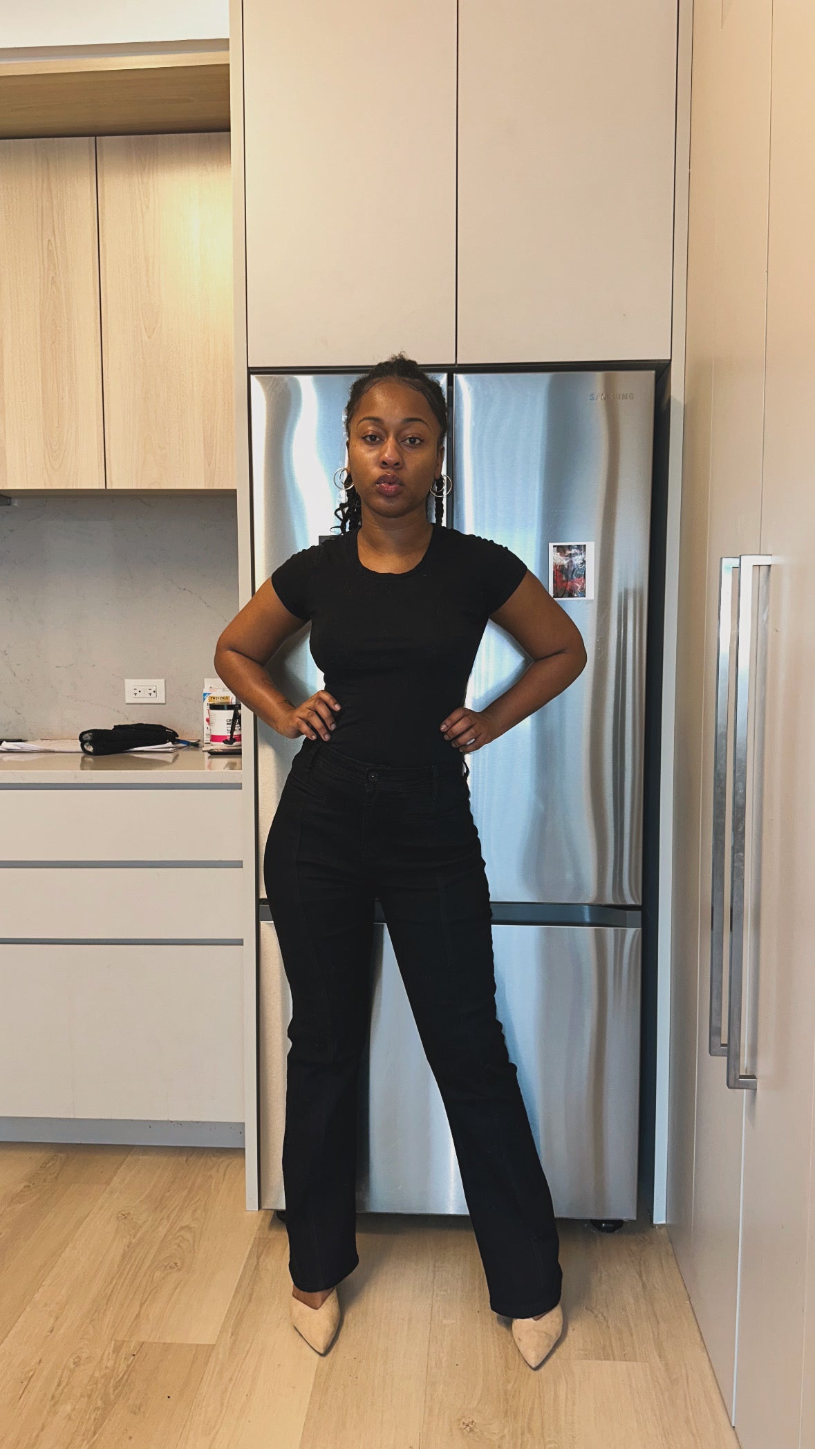 Panel Straight Cut Denim Jeans With Pockets