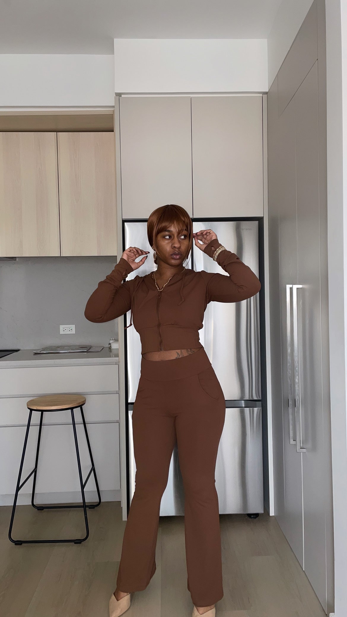 Butter Soft Crop Hoodie And Flare Pants Set
