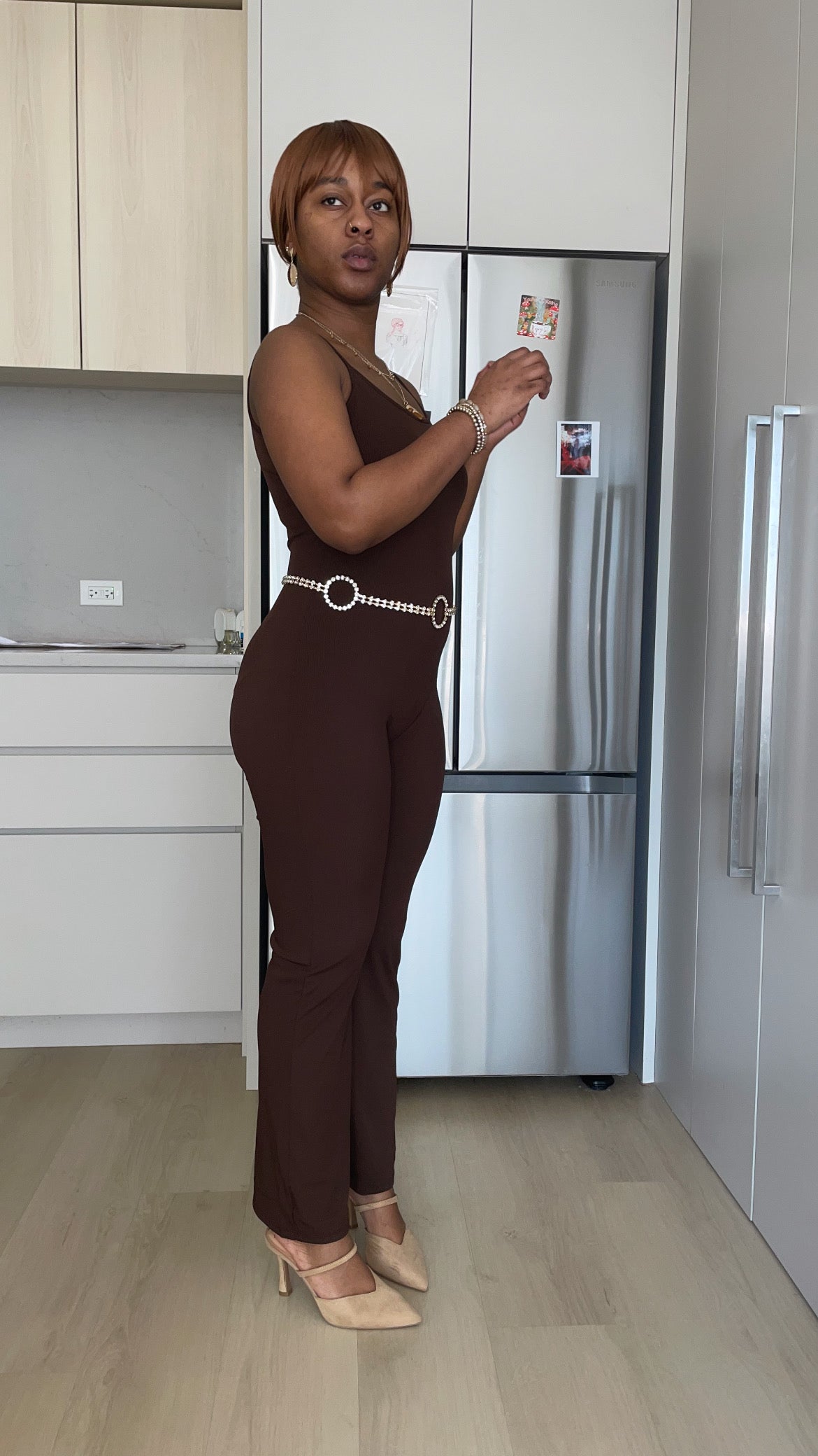 Ribbed sleeveless wide leg jumpsuit