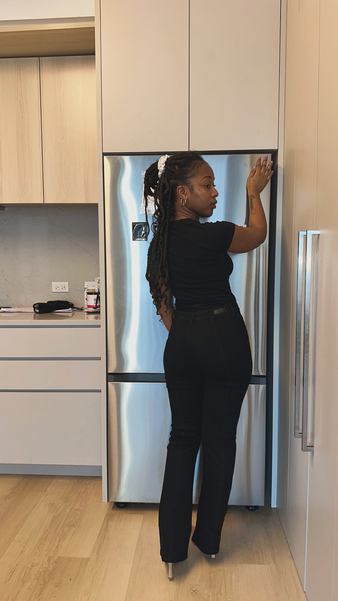 Panel Straight Cut Denim Jeans With Pockets