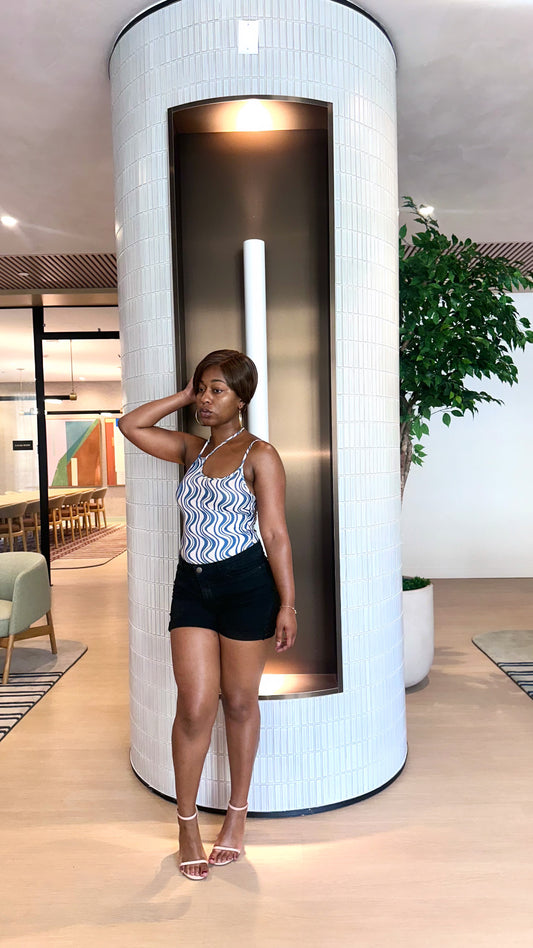 Wave Self-tie Strap Bodysuit